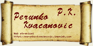 Perunko Kvačanović vizit kartica